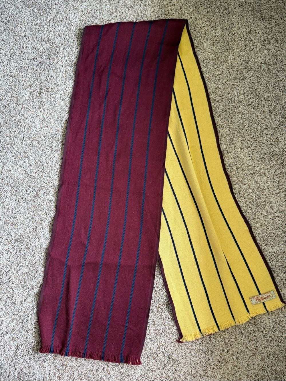 Robert Graham Reversible Maroon and Yellow Striped Scarf